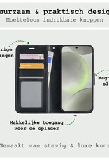 BASEY. Hoes Geschikt voor Samsung S24 Plus Hoesje Bookcase Hoes Flip Case Book Cover - Hoesje Geschikt voor Samsung Galaxy S24 Plus Hoes Book Case Hoesje - Zwart