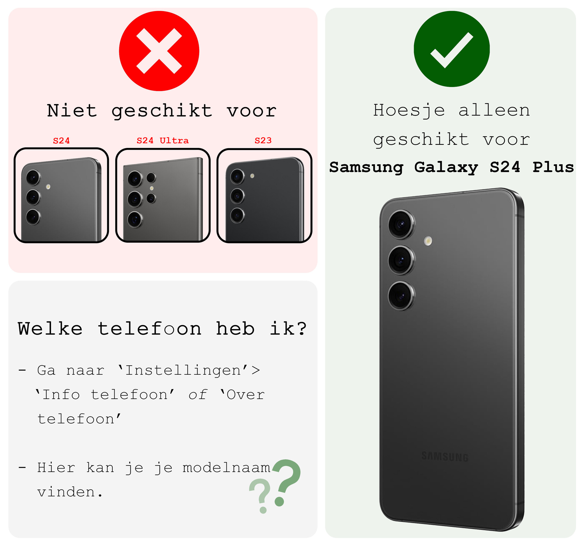 BASEY. Hoes Geschikt voor Samsung S24 Plus Hoesje Bookcase Hoes Flip Case Book Cover - Hoesje Geschikt voor Samsung Galaxy S24 Plus Hoes Book Case Hoesje - Wit