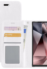 NoXx Hoes Geschikt voor Samsung S24 Ultra Hoesje Book Case Hoes Flip Cover Wallet Bookcase - Wit