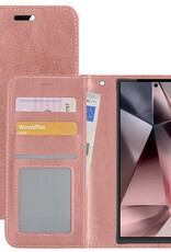 NoXx Hoes Geschikt voor Samsung S24 Ultra Hoesje Book Case Hoes Flip Cover Wallet Bookcase - Rosé goud