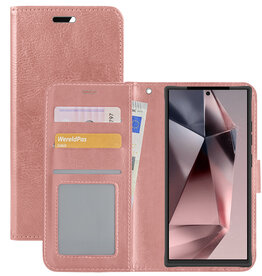 NoXx NoXx Samsung Galaxy S24 Ultra Hoesje Bookcase - Rose Goud