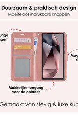 NoXx Hoes Geschikt voor Samsung S24 Ultra Hoesje Book Case Hoes Flip Cover Wallet Bookcase - Rosé goud