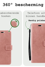 BASEY. Hoes Geschikt voor Samsung S24 Plus Hoesje Bookcase Hoes Flip Case Book Cover - Hoesje Geschikt voor Samsung Galaxy S24 Plus Hoes Book Case Hoesje - Rosé goud