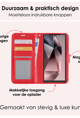 NoXx Hoes Geschikt voor Samsung S24 Ultra Hoesje Book Case Hoes Flip Cover Wallet Bookcase - Rood