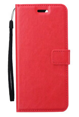 BASEY. Hoes Geschikt voor Samsung S24 Plus Hoesje Bookcase Hoes Flip Case Book Cover - Hoesje Geschikt voor Samsung Galaxy S24 Plus Hoes Book Case Hoesje - Rood