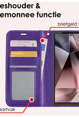 NoXx Hoes Geschikt voor Samsung S24 Ultra Hoesje Book Case Hoes Flip Cover Wallet Bookcase - Paars