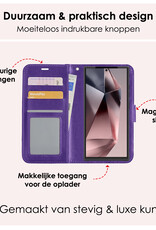 NoXx Hoes Geschikt voor Samsung S24 Ultra Hoesje Book Case Hoes Flip Cover Wallet Bookcase - Paars