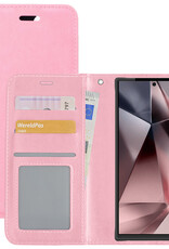 NoXx Hoes Geschikt voor Samsung S24 Ultra Hoesje Book Case Hoes Flip Cover Wallet Bookcase - Lichtroze