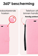 NoXx Hoes Geschikt voor Samsung S24 Ultra Hoesje Book Case Hoes Flip Cover Wallet Bookcase - Lichtroze