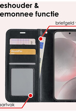 NoXx Hoes Geschikt voor Samsung S24 Plus Hoesje Book Case Hoes Flip Cover Wallet Bookcase - Zwart