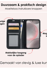 NoXx Hoes Geschikt voor Samsung S24 Plus Hoesje Book Case Hoes Flip Cover Wallet Bookcase - Zwart