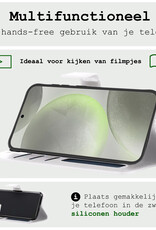BASEY. Hoes Geschikt voor Samsung S24 Hoesje Bookcase Hoes Flip Case Book Cover - Hoesje Geschikt voor Samsung Galaxy S24 Hoes Book Case Hoesje - Wit