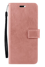 BASEY. Hoes Geschikt voor Samsung S24 Hoesje Bookcase Hoes Flip Case Book Cover - Hoesje Geschikt voor Samsung Galaxy S24 Hoes Book Case Hoesje - Rosé goud