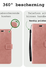BASEY. Hoes Geschikt voor Samsung S24 Hoesje Bookcase Hoes Flip Case Book Cover - Hoesje Geschikt voor Samsung Galaxy S24 Hoes Book Case Hoesje - Rosé goud
