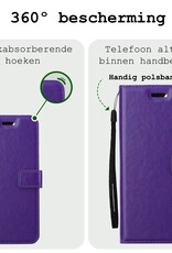BASEY. Hoes Geschikt voor Samsung S24 Hoesje Bookcase Hoes Flip Case Book Cover - Hoesje Geschikt voor Samsung Galaxy S24 Hoes Book Case Hoesje - Paars