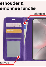 NoXx Hoes Geschikt voor Samsung S24 Plus Hoesje Book Case Hoes Flip Cover Wallet Bookcase - Paars