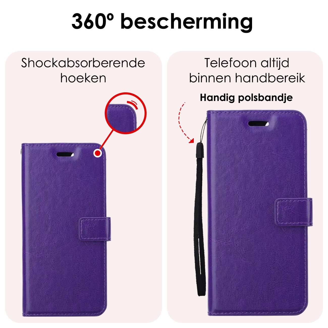 NoXx Hoes Geschikt voor Samsung S24 Plus Hoesje Book Case Hoes Flip Cover Wallet Bookcase - Paars