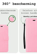 BASEY. Hoes Geschikt voor Samsung S24 Hoesje Bookcase Hoes Flip Case Book Cover - Hoesje Geschikt voor Samsung Galaxy S24 Hoes Book Case Hoesje - Lichtroze