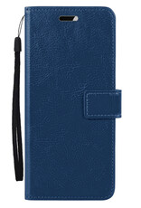 BASEY. Hoes Geschikt voor Samsung S24 Hoesje Bookcase Hoes Flip Case Book Cover - Hoesje Geschikt voor Samsung Galaxy S24 Hoes Book Case Hoesje - Donkerblauw