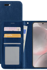 NoXx Hoes Geschikt voor Samsung S24 Plus Hoesje Book Case Hoes Flip Cover Wallet Bookcase - Donkerblauw