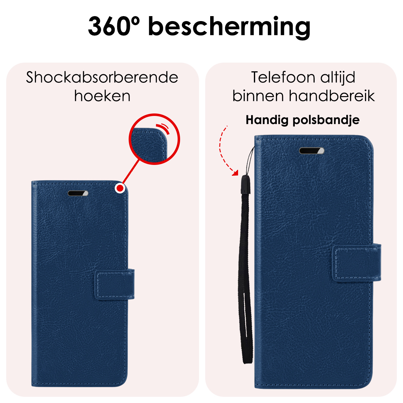 NoXx Hoes Geschikt voor Samsung S24 Plus Hoesje Book Case Hoes Flip Cover Wallet Bookcase - Donkerblauw
