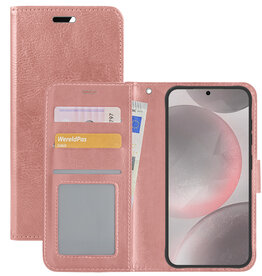 NoXx NoXx Samsung Galaxy S24 Hoesje Bookcase - Rose Goud