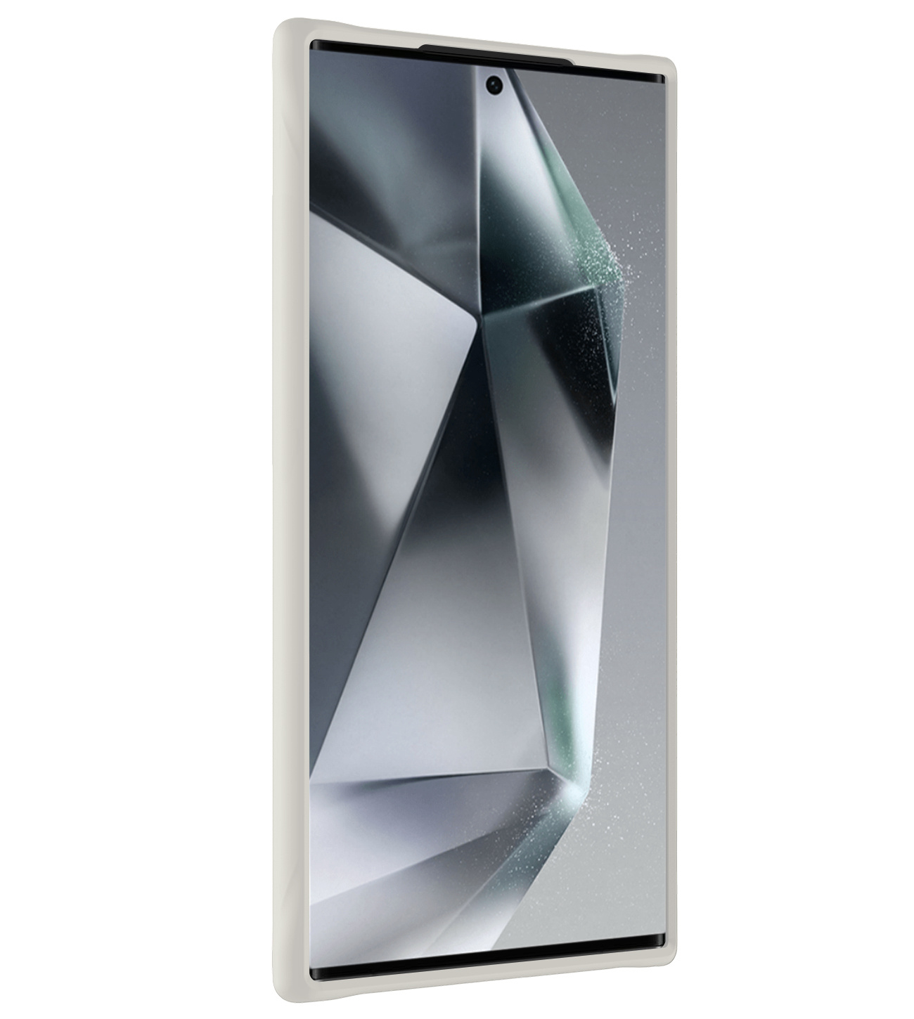 BASEY. Hoes Geschikt voor Samsung S24 Ultra Hoesje Siliconen Back Cover Case - Hoesje Geschikt voor Samsung Galaxy S24 Ultra Hoes Cover Hoesje - Wit - 2 Stuks