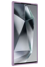 BASEY. Hoes Geschikt voor Samsung S24 Ultra Hoesje Siliconen Back Cover Case - Hoesje Geschikt voor Samsung Galaxy S24 Ultra Hoes Cover Hoesje - Lila - 2 Stuks