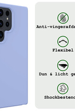 BASEY. Hoes Geschikt voor Samsung S24 Ultra Hoesje Siliconen Back Cover Case - Hoesje Geschikt voor Samsung Galaxy S24 Ultra Hoes Cover Hoesje - Lichtblauw - 2 Stuks