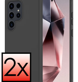 NoXx NoXx Samsung Galaxy S24 Ultra Hoesje Siliconen - Zwart - 2 PACK