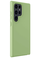 BASEY. Hoes Geschikt voor Samsung S24 Ultra Hoesje Siliconen Back Cover Case - Hoesje Geschikt voor Samsung Galaxy S24 Ultra Hoes Cover Hoesje - Groen - 2 Stuks