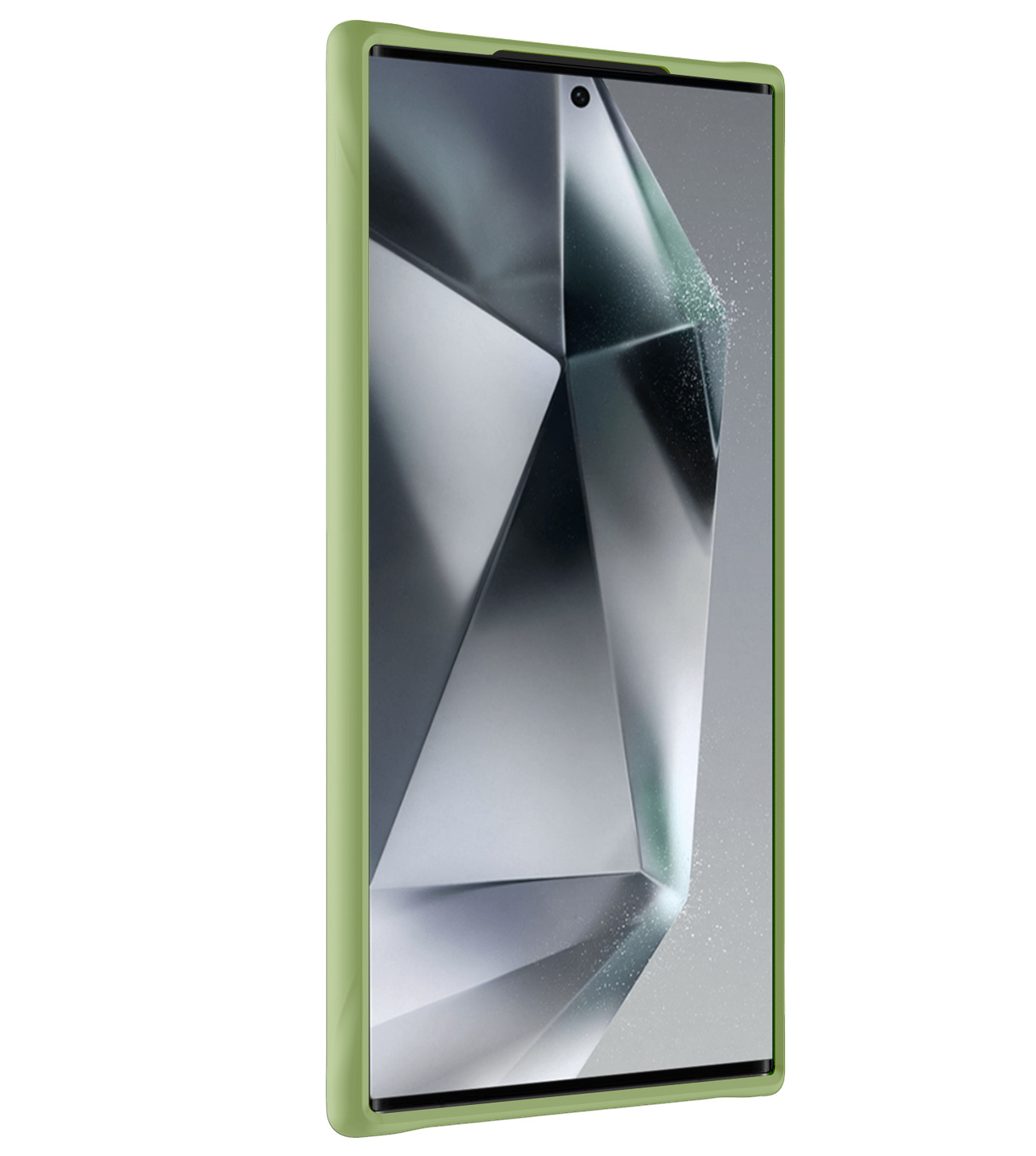 BASEY. Hoes Geschikt voor Samsung S24 Ultra Hoesje Siliconen Back Cover Case - Hoesje Geschikt voor Samsung Galaxy S24 Ultra Hoes Cover Hoesje - Groen - 2 Stuks