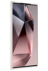 NoXx Hoes Geschikt voor Samsung S24 Ultra Hoesje Cover Siliconen Back Case Hoes - Wit - 2x
