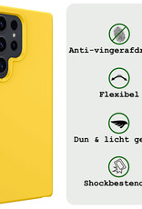 BASEY. Hoes Geschikt voor Samsung S24 Ultra Hoesje Siliconen Back Cover Case - Hoesje Geschikt voor Samsung Galaxy S24 Ultra Hoes Cover Hoesje - Geel - 2 Stuks