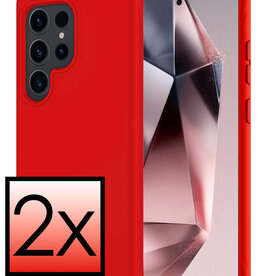 NoXx NoXx Samsung Galaxy S24 Ultra Hoesje Siliconen - Rood - 2 PACK