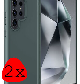 BASEY. BASEY. Samsung Galaxy S24 Ultra Hoesje Siliconen - Donkergroen - 2 PACK