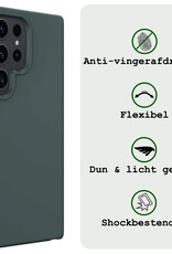 BASEY. Hoes Geschikt voor Samsung S24 Ultra Hoesje Siliconen Back Cover Case - Hoesje Geschikt voor Samsung Galaxy S24 Ultra Hoes Cover Hoesje - Donkergroen - 2 Stuks