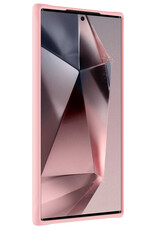 NoXx Hoes Geschikt voor Samsung S24 Ultra Hoesje Cover Siliconen Back Case Hoes - Lichtroze - 2x