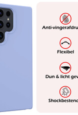 NoXx Hoes Geschikt voor Samsung S24 Ultra Hoesje Cover Siliconen Back Case Hoes - Lichtblauw - 2x