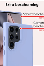NoXx Hoes Geschikt voor Samsung S24 Ultra Hoesje Cover Siliconen Back Case Hoes - Lichtblauw - 2x