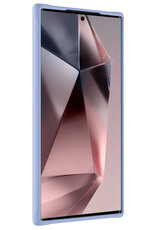 NoXx Hoes Geschikt voor Samsung S24 Ultra Hoesje Cover Siliconen Back Case Hoes - Lichtblauw - 2x