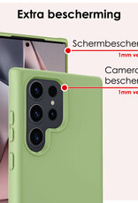 NoXx Hoes Geschikt voor Samsung S24 Ultra Hoesje Cover Siliconen Back Case Hoes - Groen - 2x