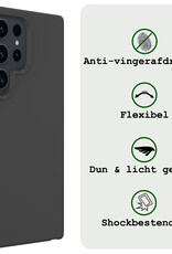 BASEY. Hoes Geschikt voor Samsung S24 Ultra Hoesje Siliconen Back Cover Case - Hoesje Geschikt voor Samsung Galaxy S24 Ultra Hoes Cover Hoesje - Zwart