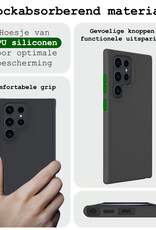BASEY. Hoes Geschikt voor Samsung S24 Ultra Hoesje Siliconen Back Cover Case - Hoesje Geschikt voor Samsung Galaxy S24 Ultra Hoes Cover Hoesje - Zwart