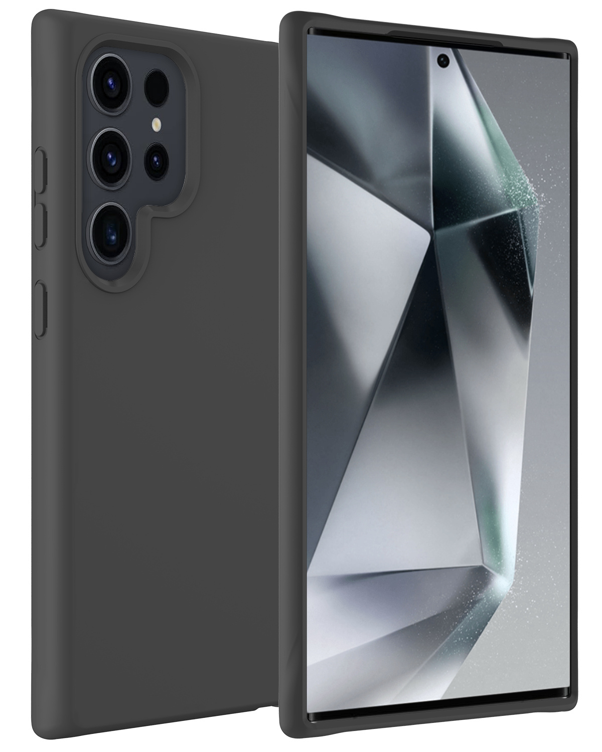 BASEY. Hoes Geschikt voor Samsung S24 Ultra Hoesje Siliconen Back Cover Case - Hoesje Geschikt voor Samsung Galaxy S24 Ultra Hoes Cover Hoesje - Zwart