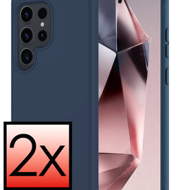 NoXx NoXx Samsung Galaxy S24 Ultra Hoesje Siliconen - Donkerblauw - 2 PACK