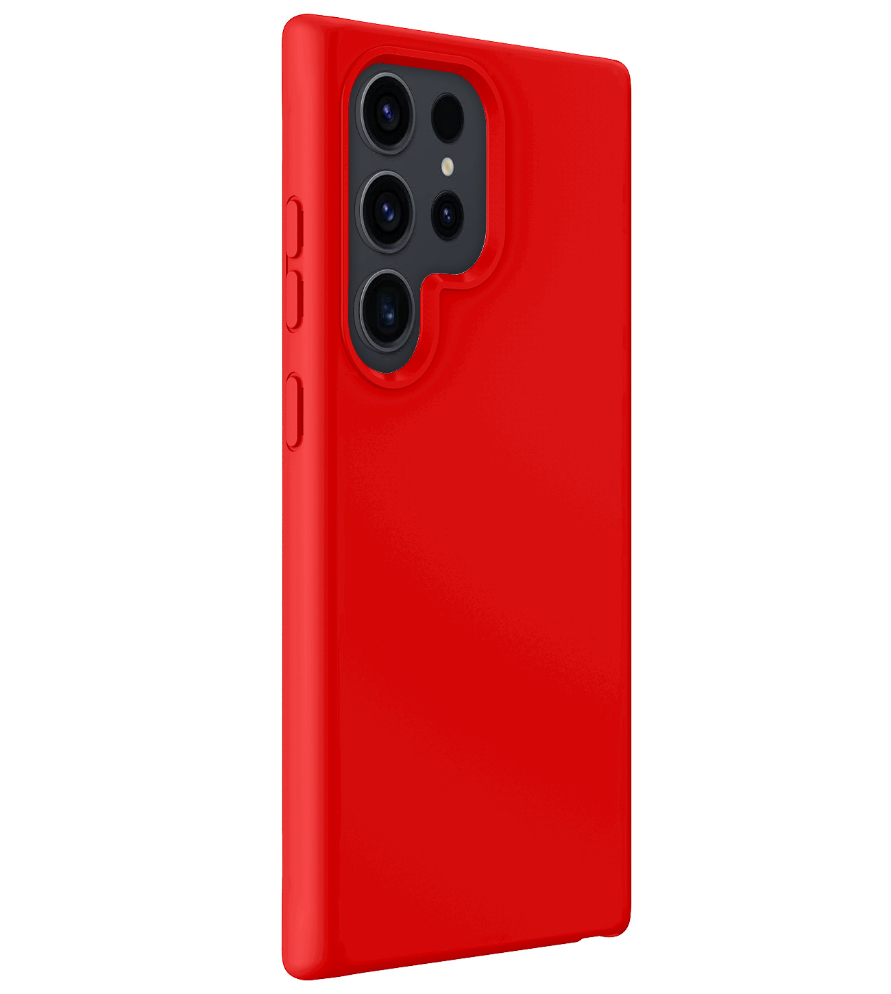 BASEY. Hoes Geschikt voor Samsung S24 Ultra Hoesje Siliconen Back Cover Case - Hoesje Geschikt voor Samsung Galaxy S24 Ultra Hoes Cover Hoesje - Rood