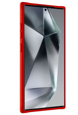 BASEY. Hoes Geschikt voor Samsung S24 Ultra Hoesje Siliconen Back Cover Case - Hoesje Geschikt voor Samsung Galaxy S24 Ultra Hoes Cover Hoesje - Rood
