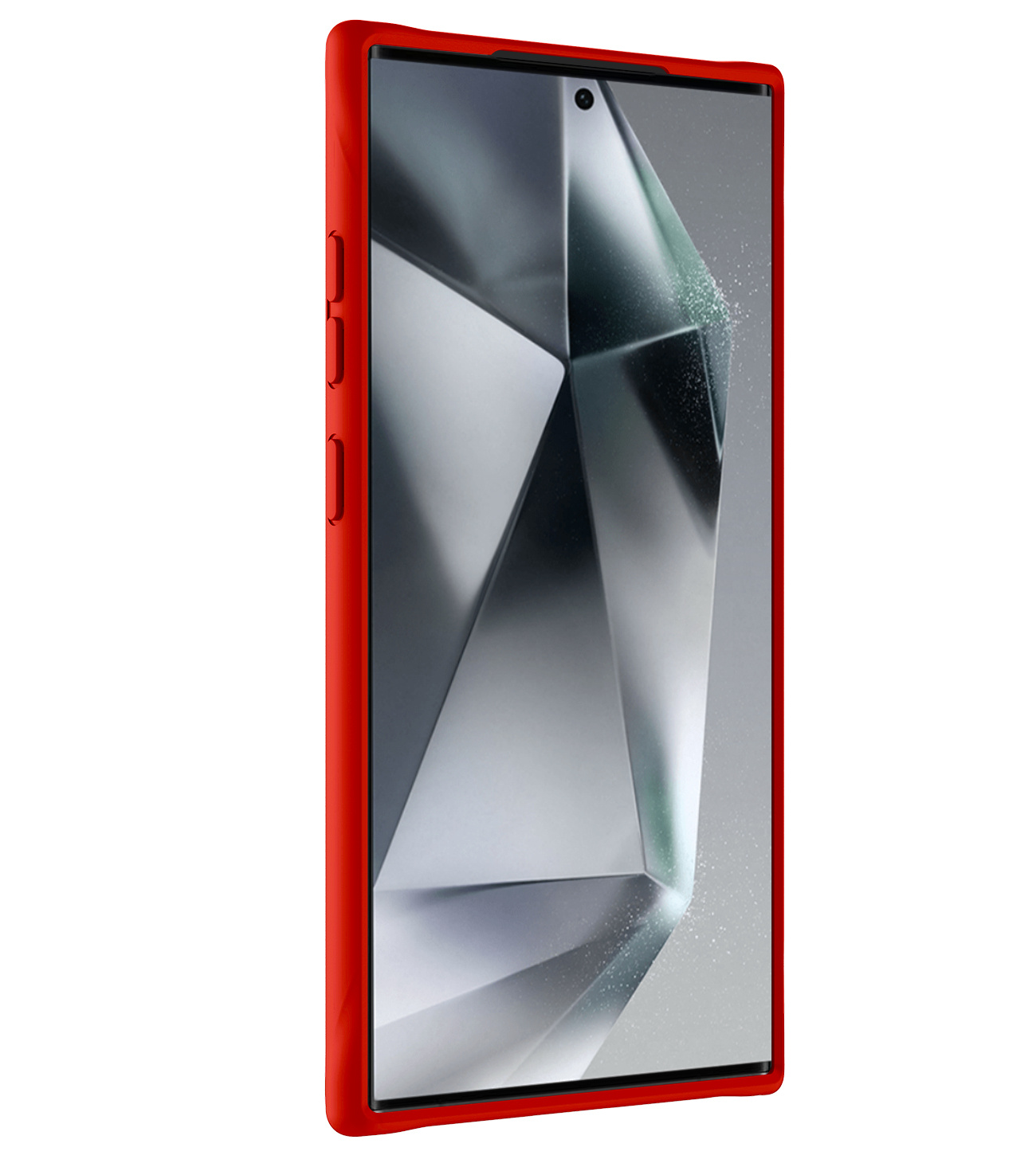 BASEY. Hoes Geschikt voor Samsung S24 Ultra Hoesje Siliconen Back Cover Case - Hoesje Geschikt voor Samsung Galaxy S24 Ultra Hoes Cover Hoesje - Rood