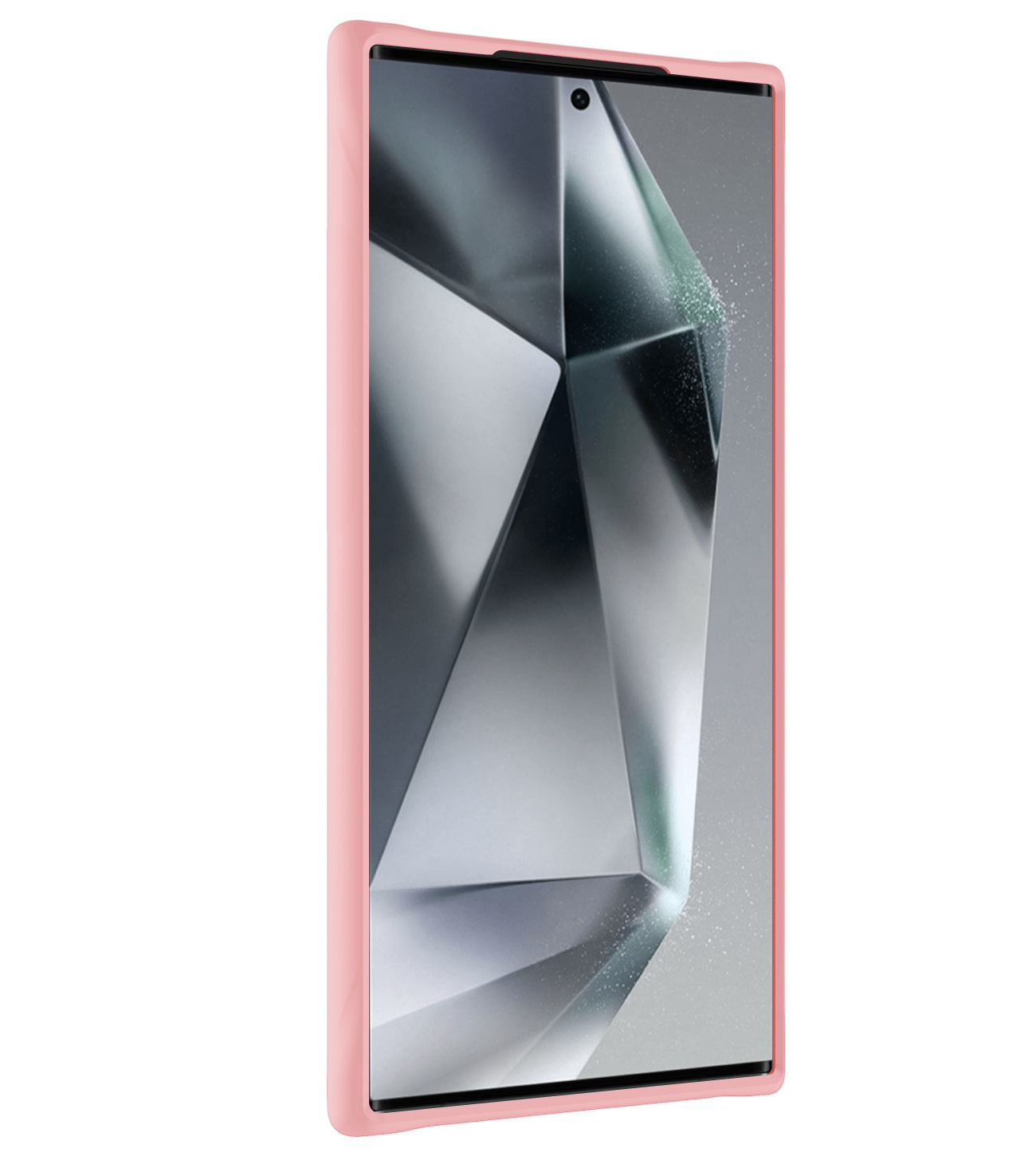 BASEY. Hoes Geschikt voor Samsung S24 Ultra Hoesje Siliconen Back Cover Case - Hoesje Geschikt voor Samsung Galaxy S24 Ultra Hoes Cover Hoesje - Lichtroze